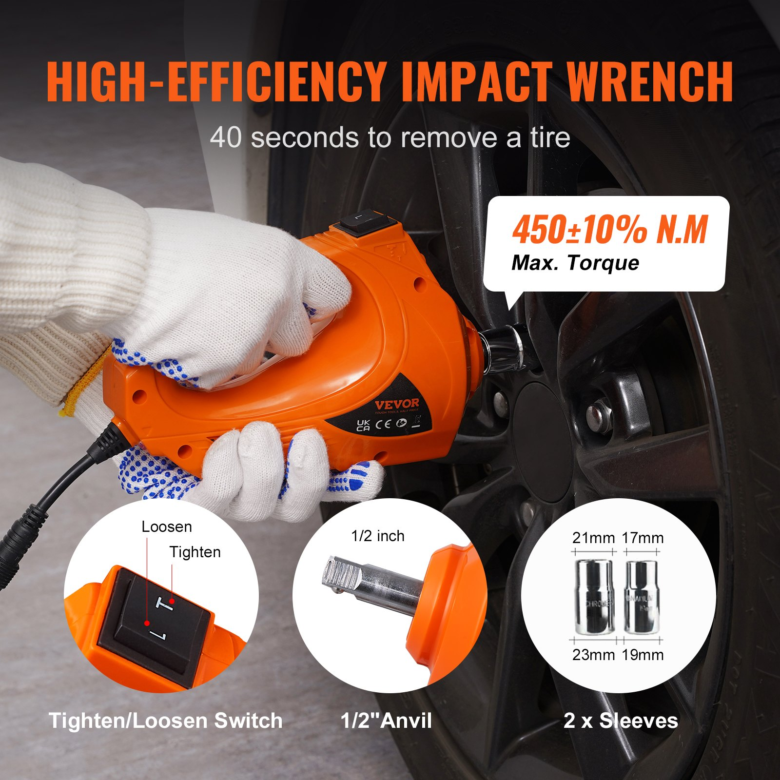 12 in 1 Electric 5 Ton Hydraulic Car Jack and Air Pump with Electric Impact Wrench