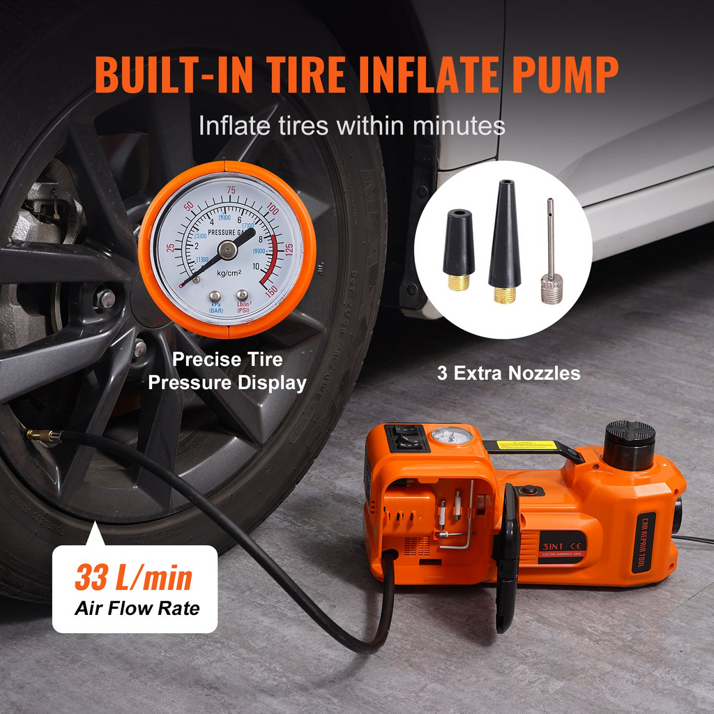 10 in 1 Electric 5 Ton Hydraulic Car Jack and Air Pump