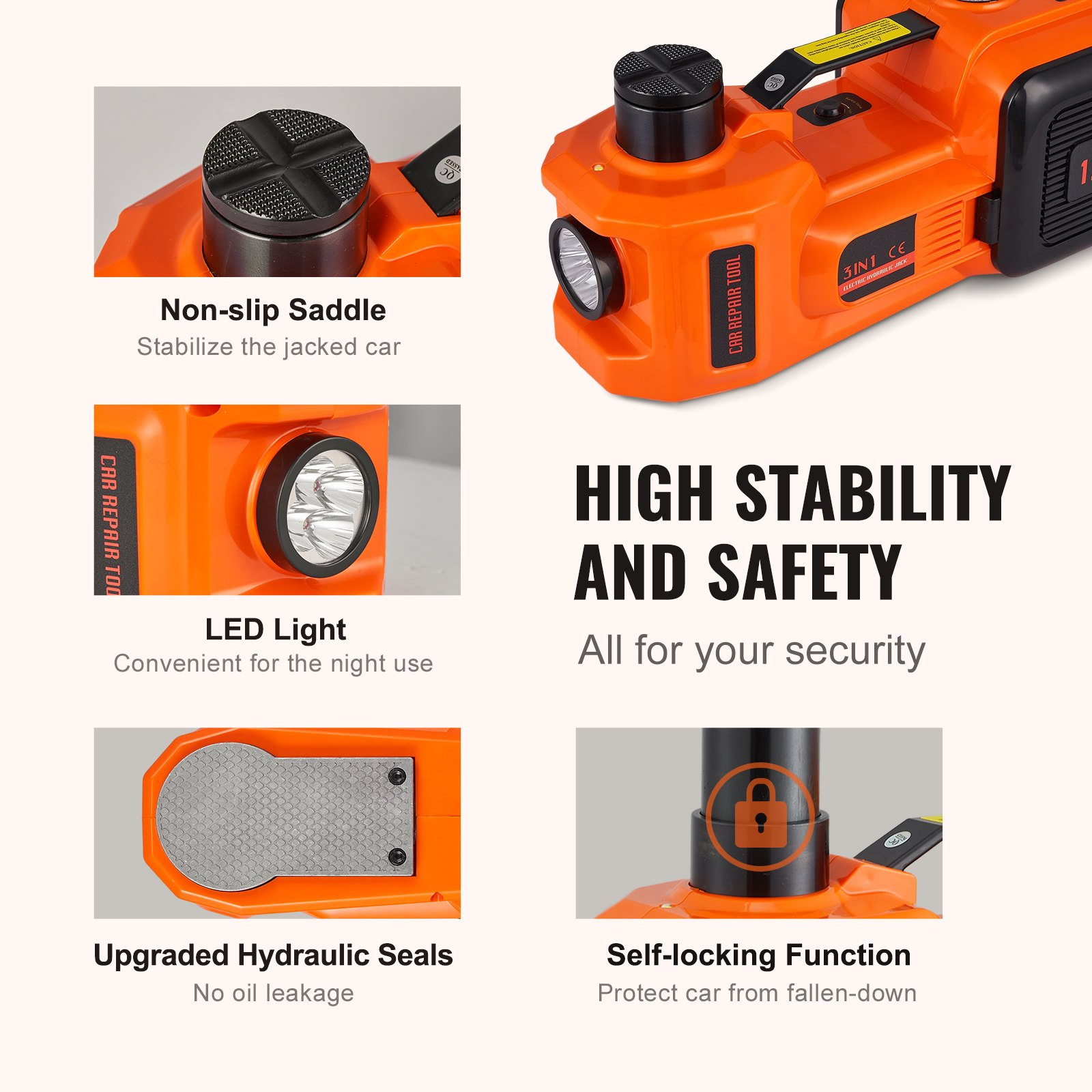 10 in 1 Electric 5 Ton Hydraulic Car Jack and Air Pump