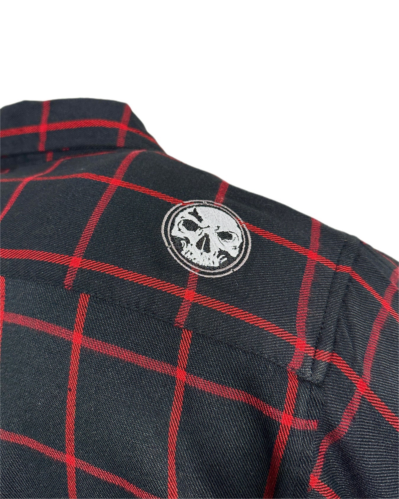 The "Nightmare" Black & Red Flannel (Hidden Snap Collars)