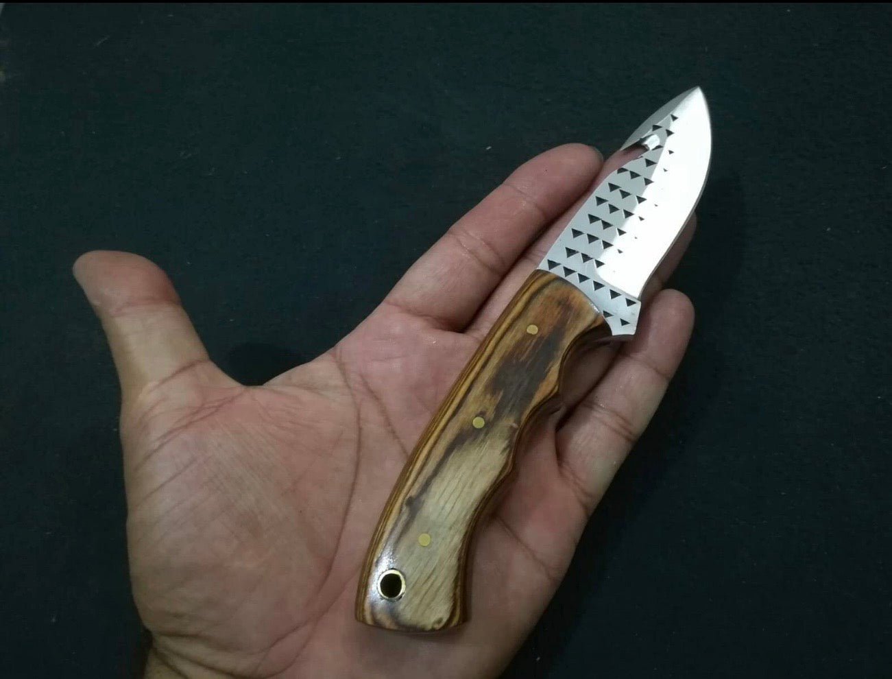 Hand-Forged Rasp Steel Wood Gut Hook Knife