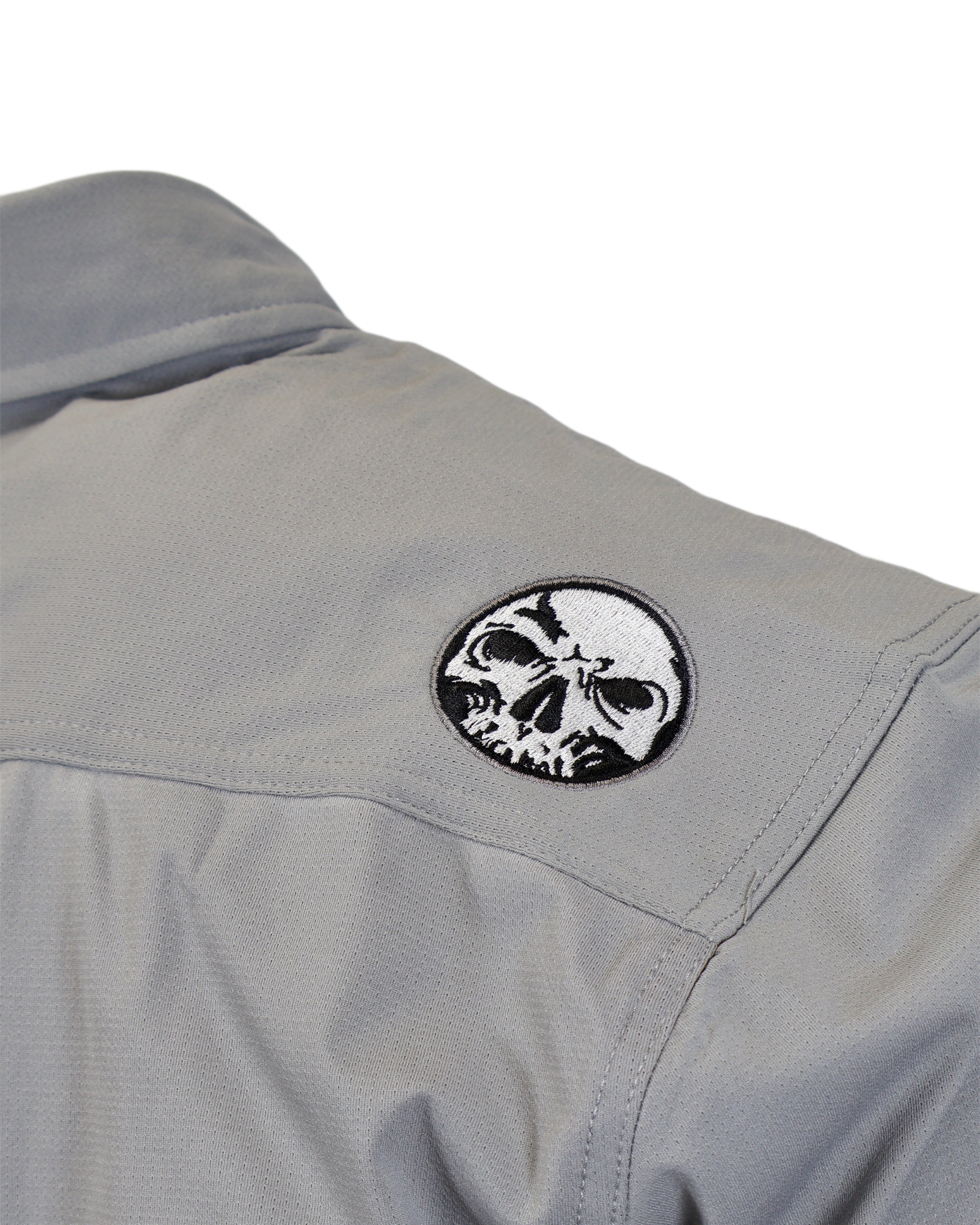 NEW! Micro-Perforated, Stretch Embroidered Button-Up