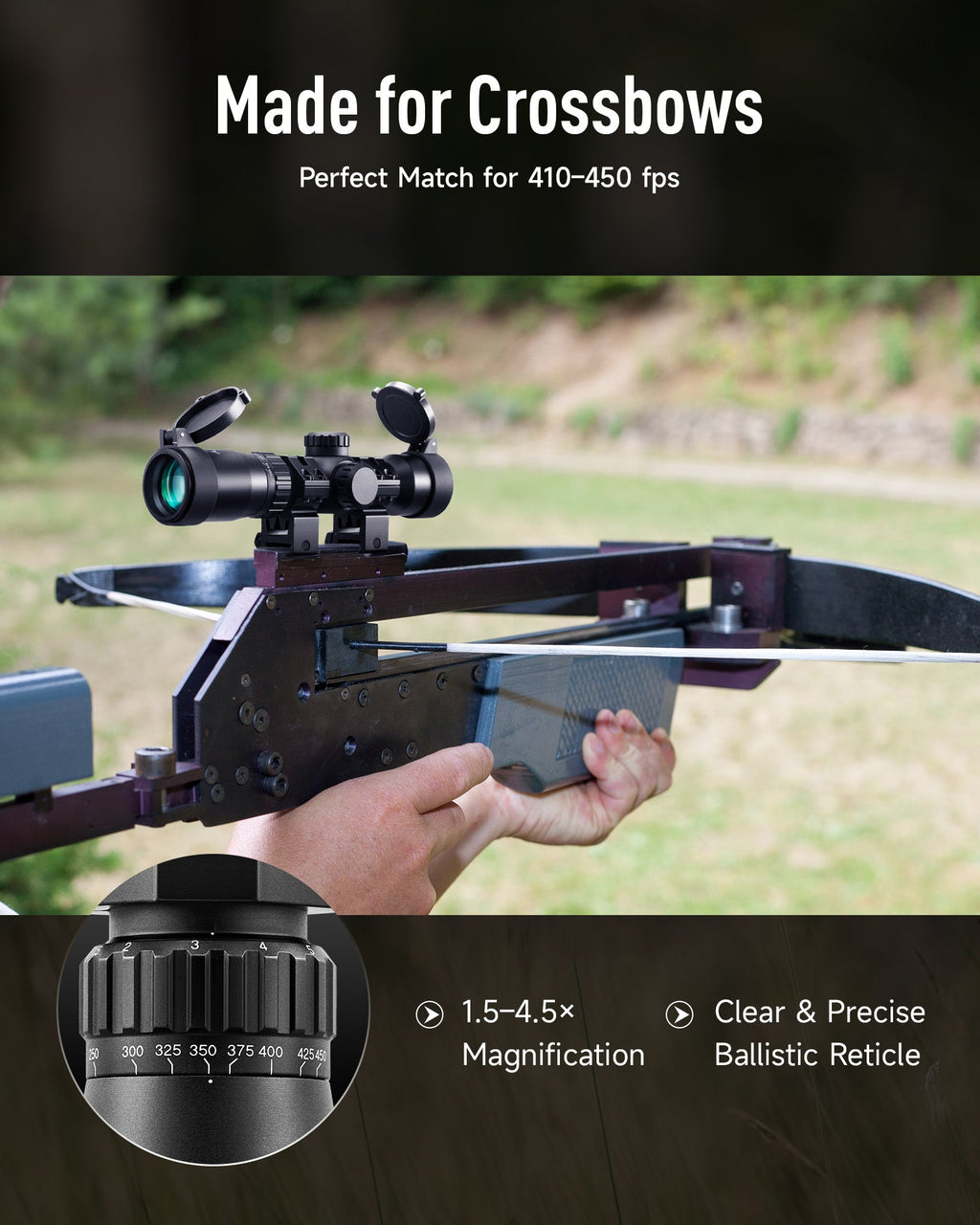 HIRAM 1.5-4.5x32 Crossbow Optics SFP Hunting Scope