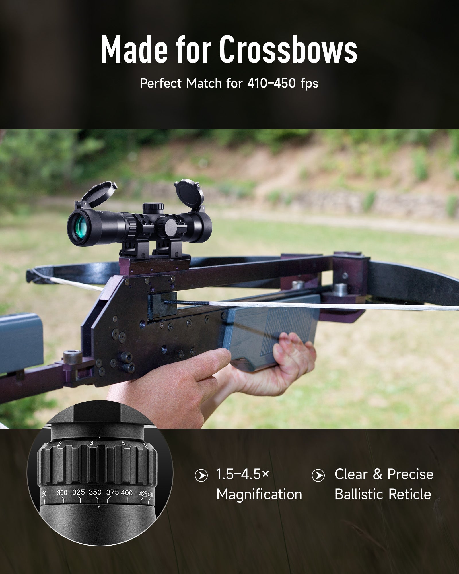 HIRAM 1.5-4.5x32 Crossbow Optics SFP Hunting Scope