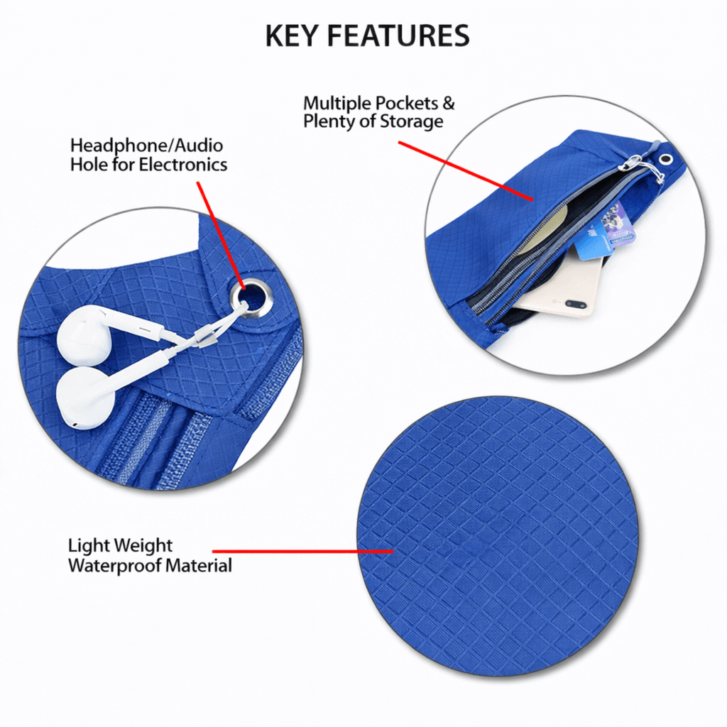 XGear Fitness Waterproof Fanny Pack for Running and Travel
