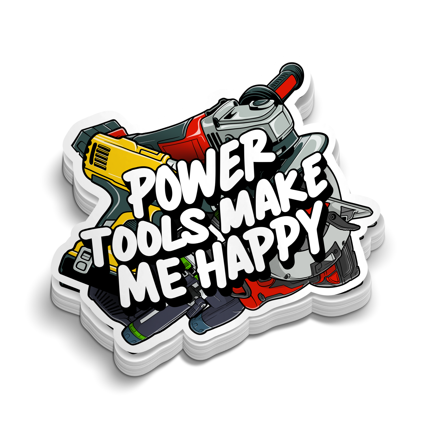 Power Tools Happy - Hard Hat Decal