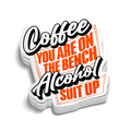 Coffee On Bench - Hard Hat Decal