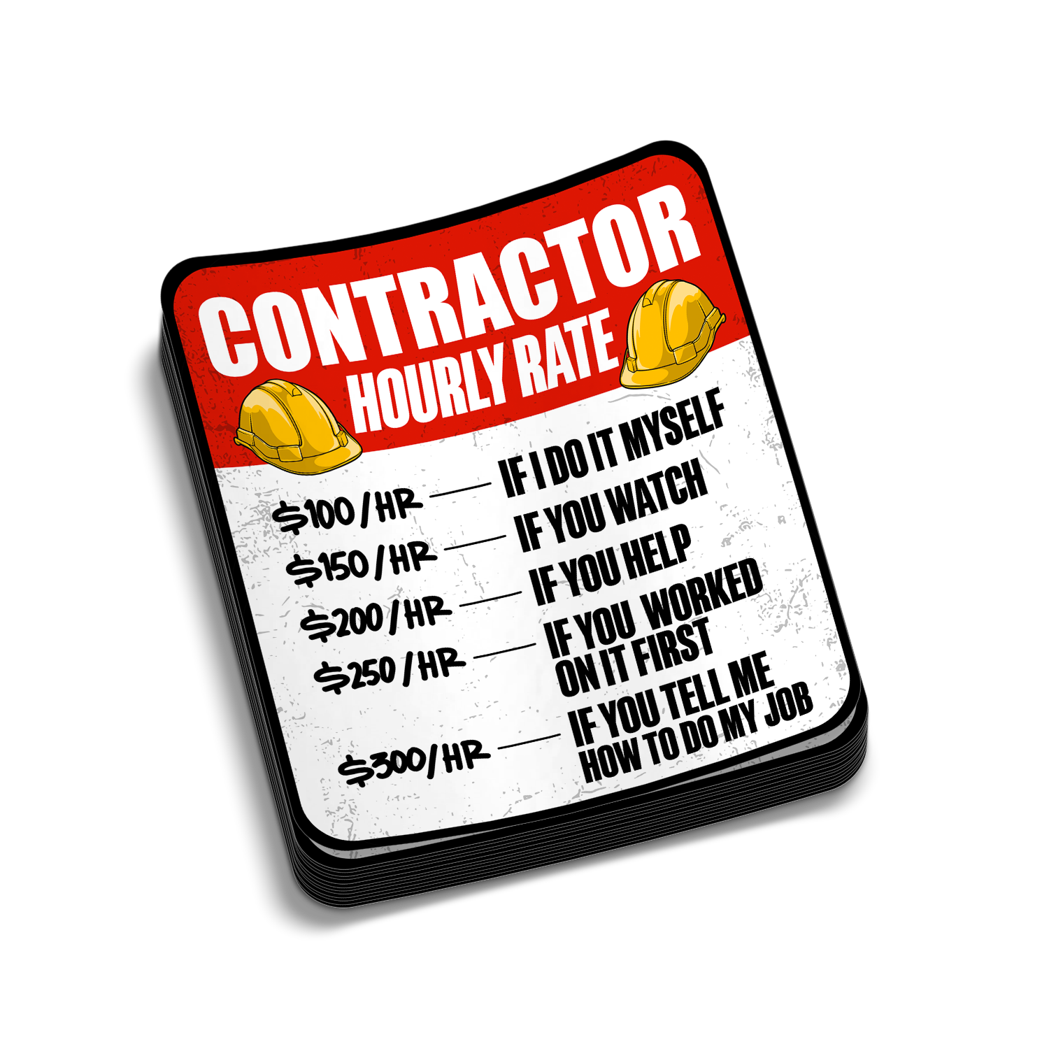 Contractor Rate - Hard Hat Decal