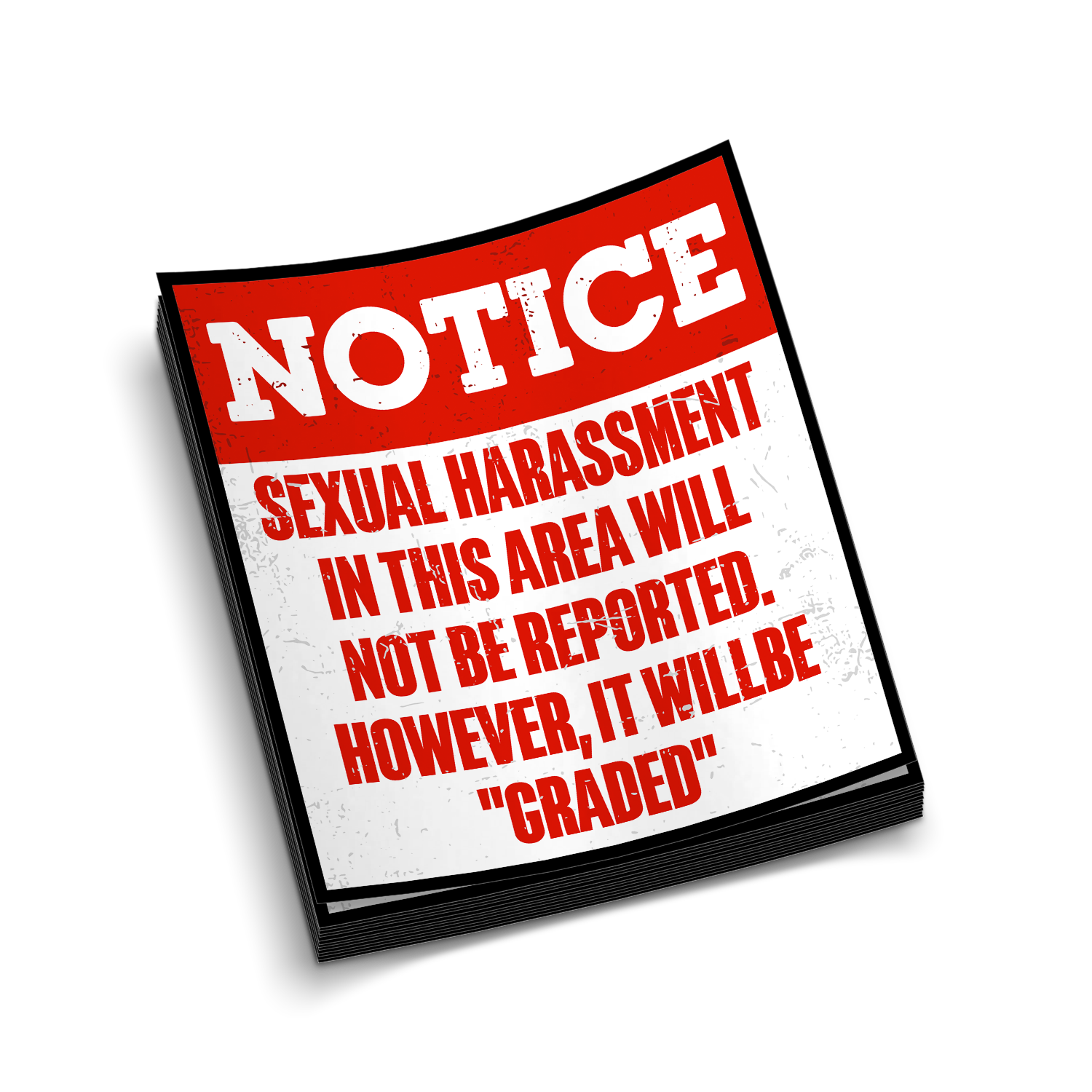 Sex Harassment Graded - Hard Hat Decal