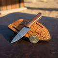 Rosewood Handle Raindrop Pattern Bushcraft Knife for Bushcraft and Camp Use