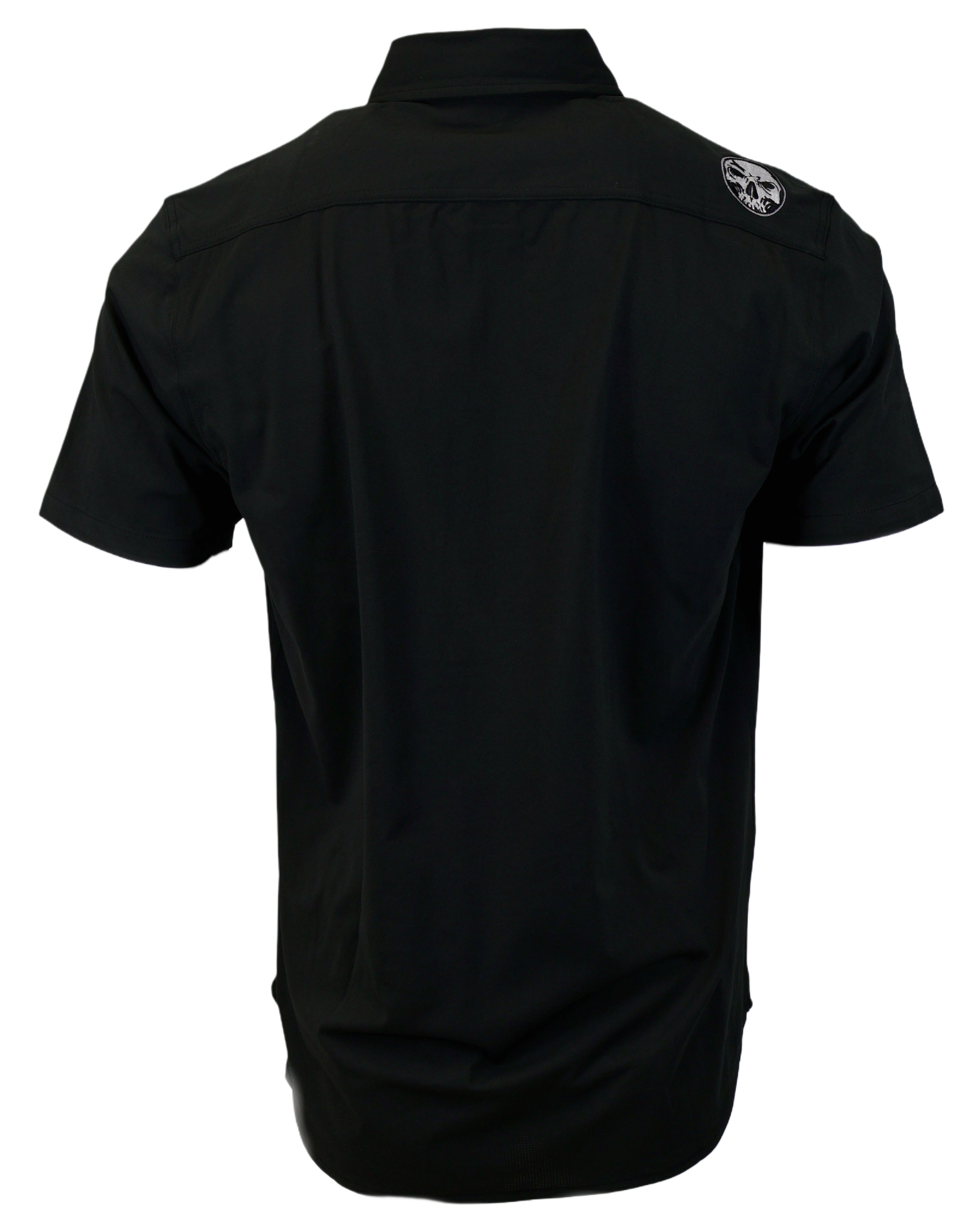 NEW! Micro-Perforated, Stretch Embroidered Button-Up