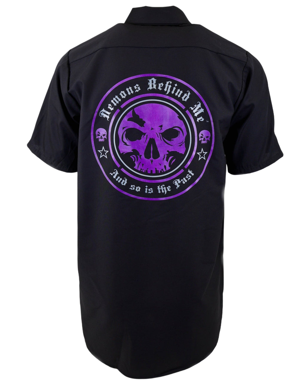 NEW! SHORT SLEEVE Men's Embroidered Shop Shirt - Purple Logo