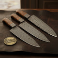 Rosewood 3-Piece Chef Knife Set for Home Cooks