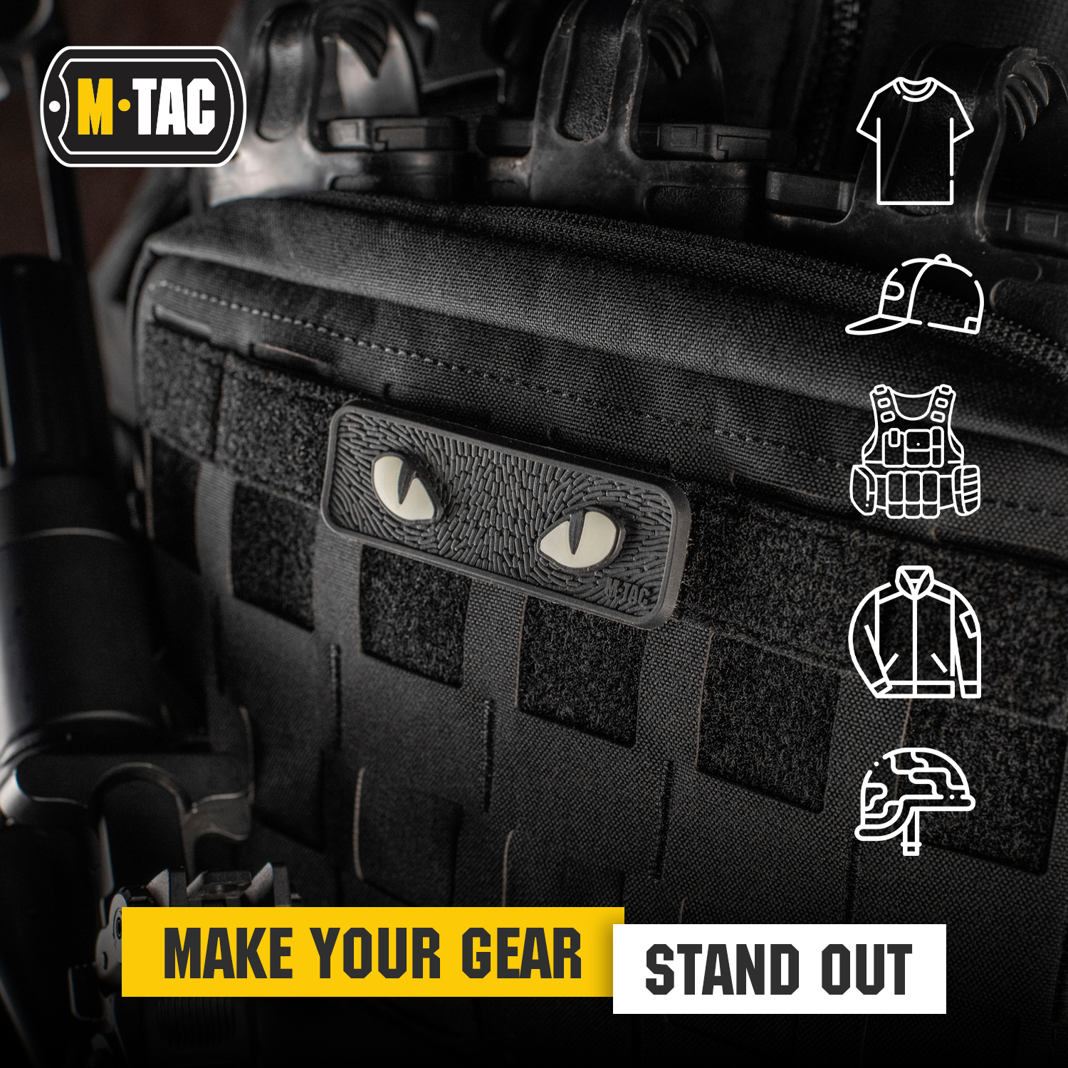 M-Tac Glows in the Dark Cat Eyes Morale Patch 3D PVC