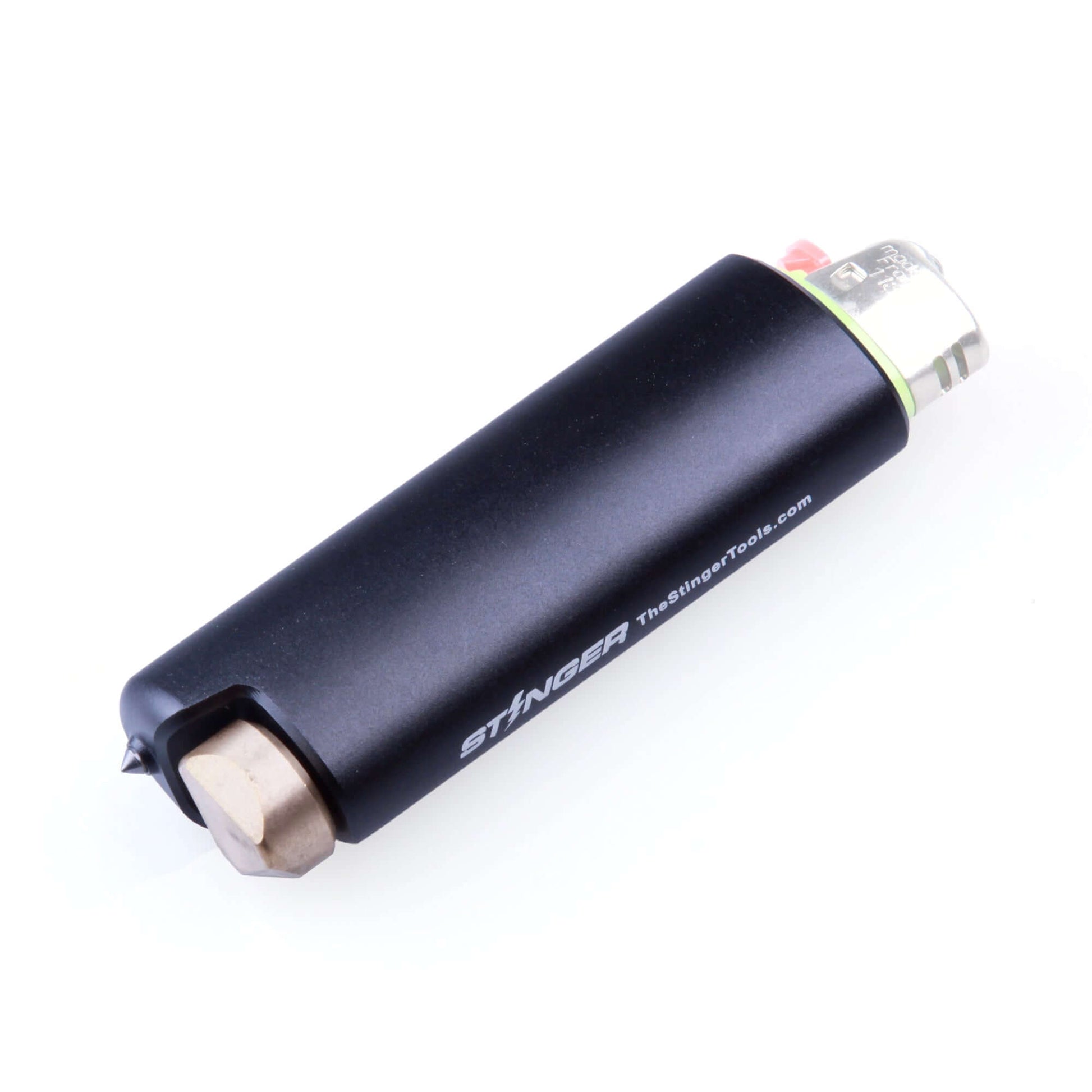 Stinger BIC Lighter Case w/ Car Emergency Window Breaker, Fidget Spinner End Cap, for BIC Full Size Lighter Type J6