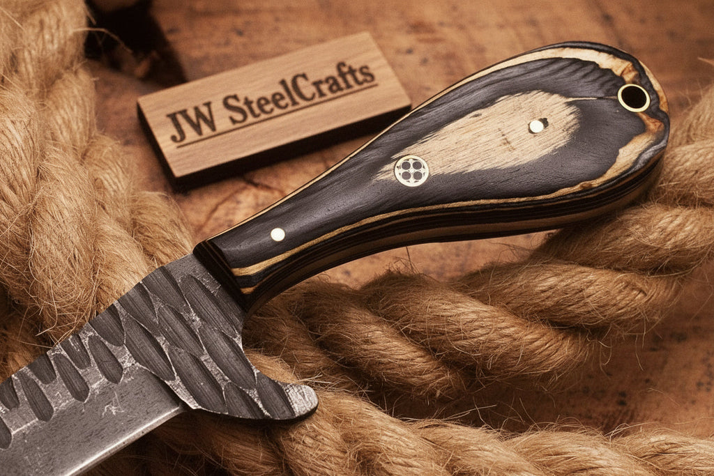 Ranchero Bull Cutter Knife 7" Handmade Damascus Tanto Point