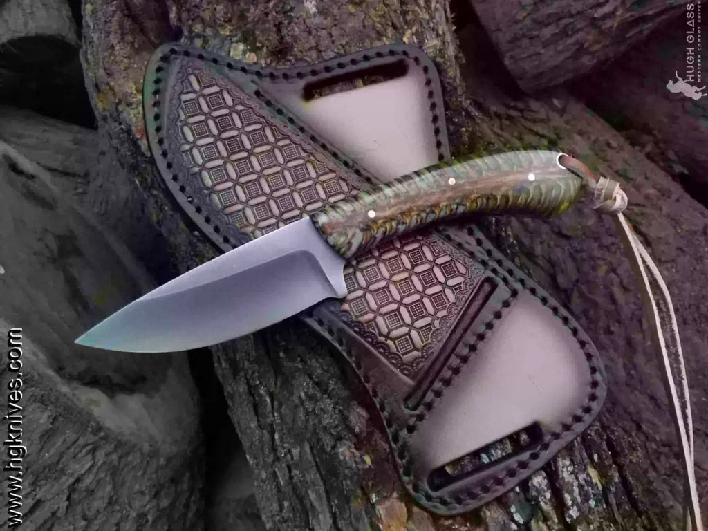 Yellow Ram Horn Drop Point Hunter Knife for Hunters and Outdoor Users