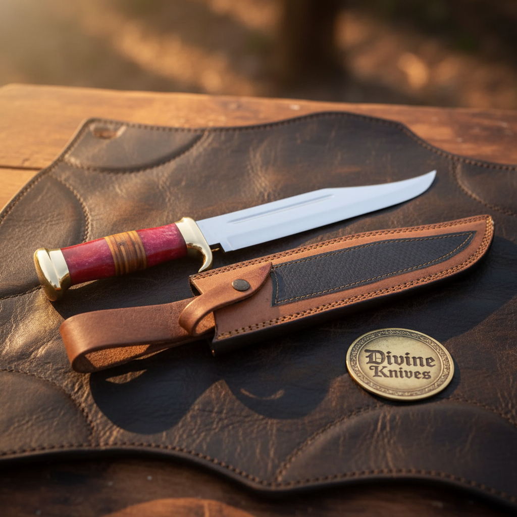 D2 Steel Razor Sharp Bowie with Red Handle