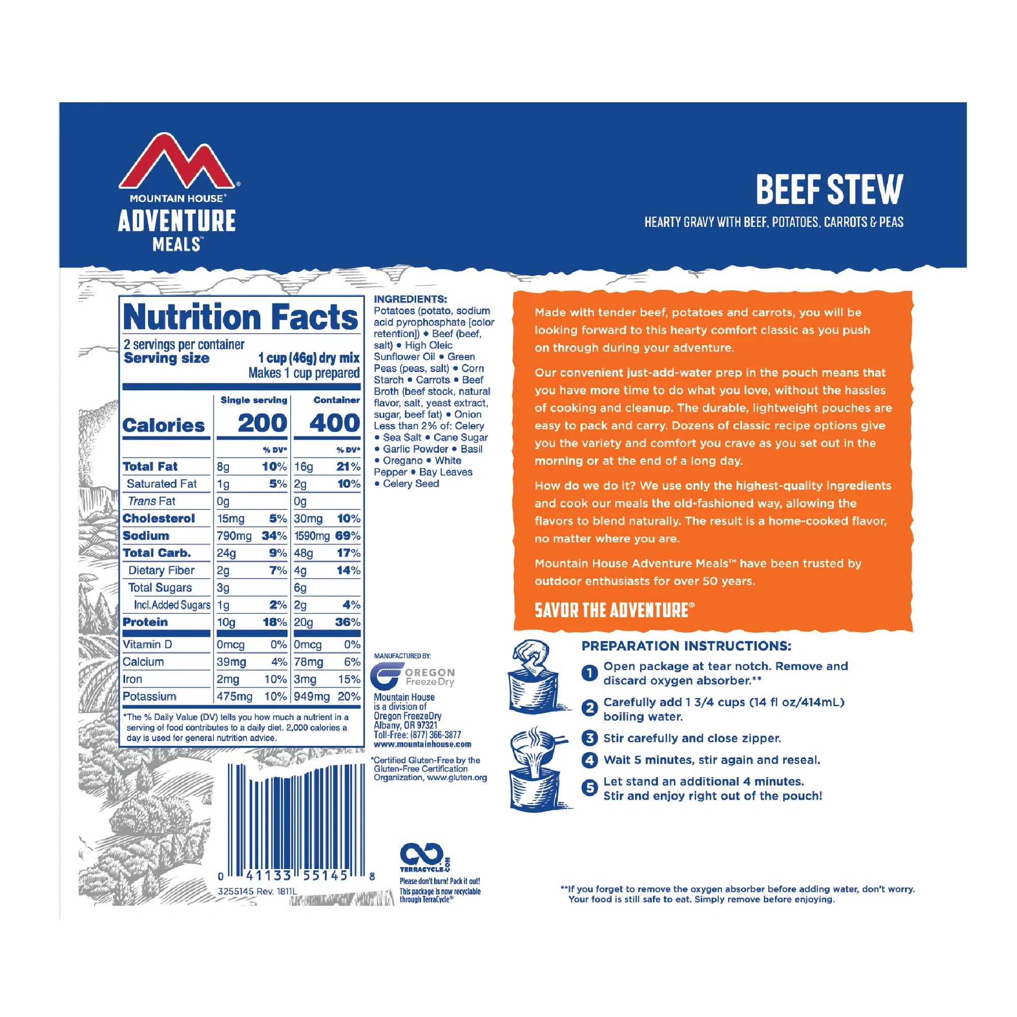Beef Stew MRE Pouch | Mountain House