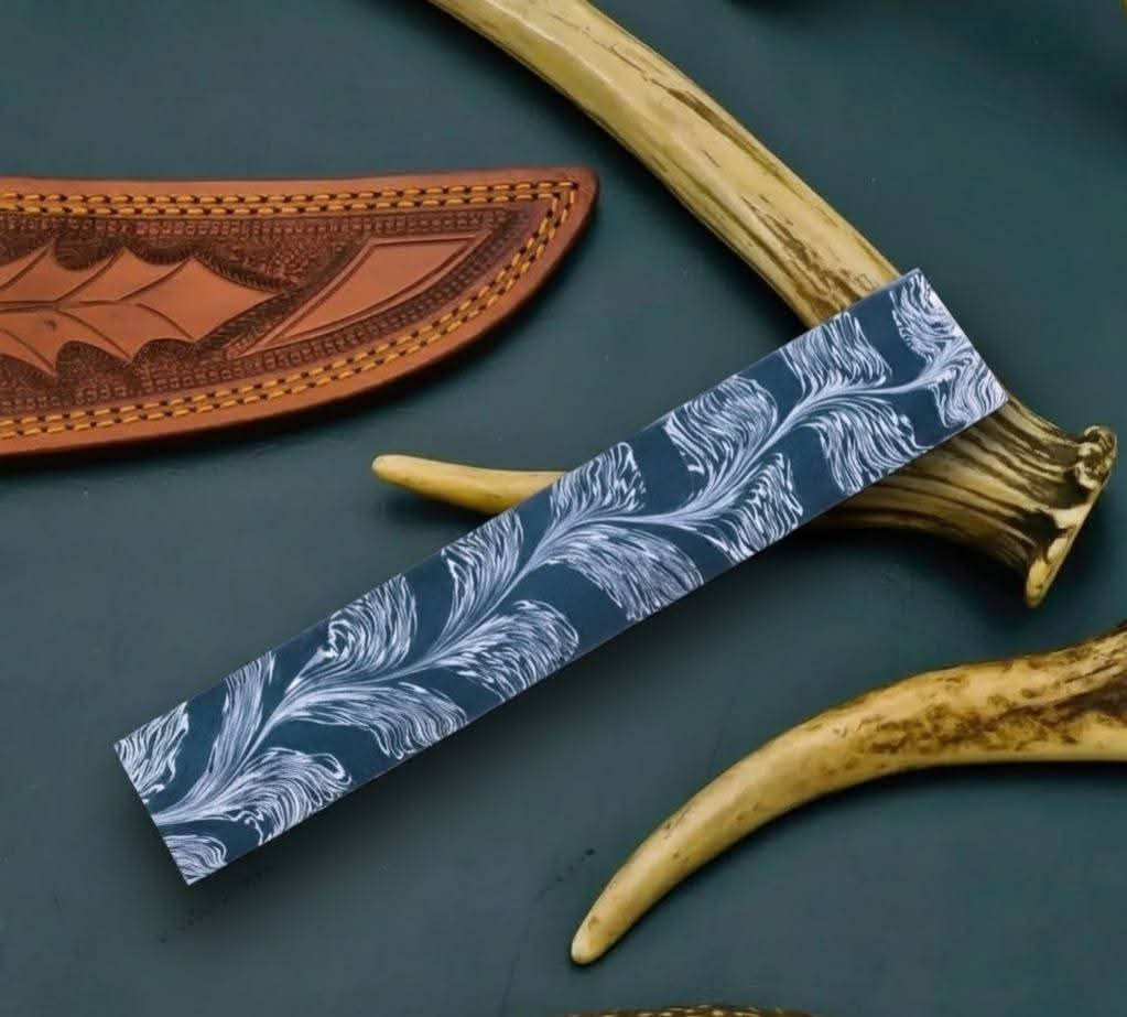 Snake Feather Damascus Billet Raw Steel Bar for Custom Knife Making
