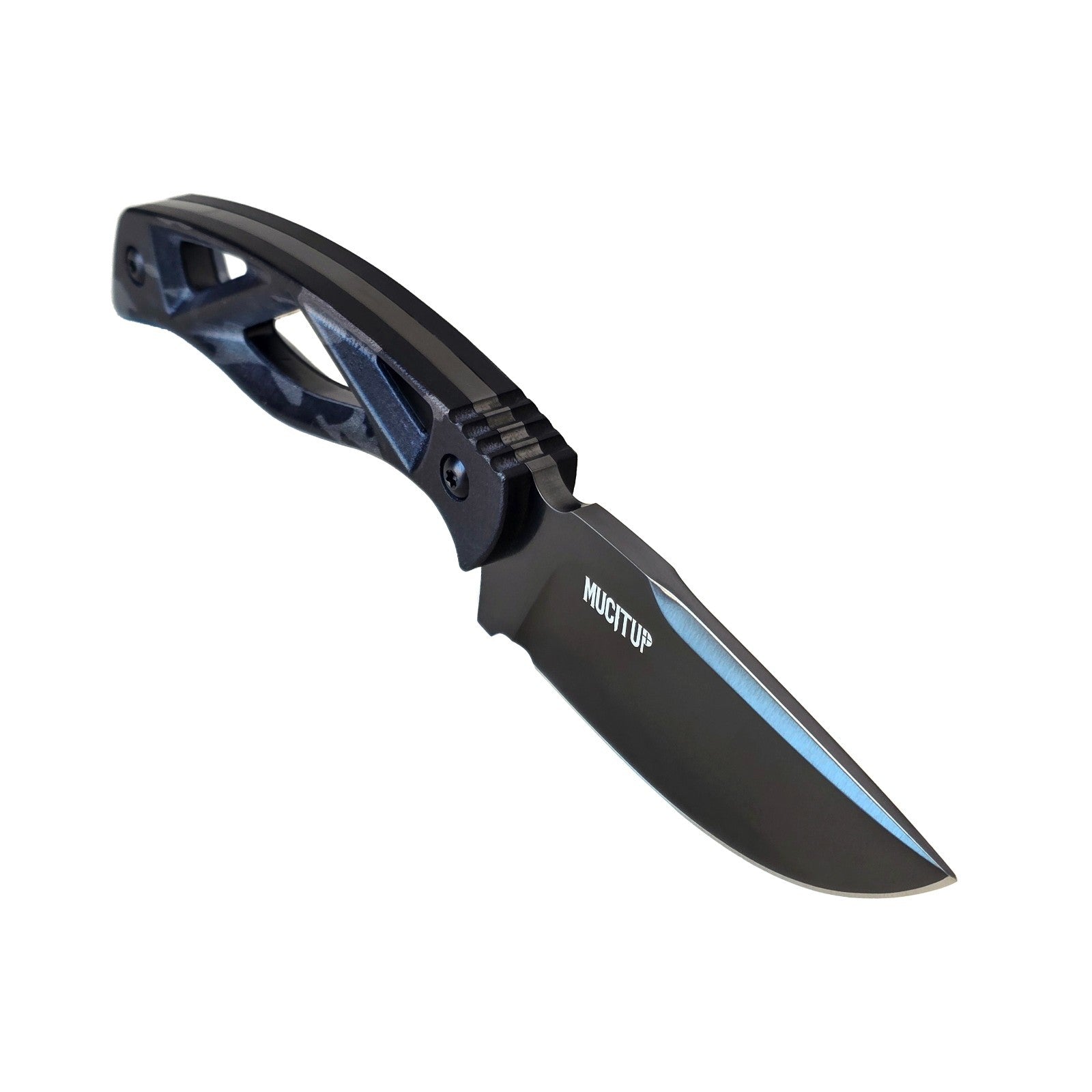 MUCITUP LIMITED EDITION MUCTAC Surge Fixed Blade Knife D2 Steel 3" DLC Blade Multicam Black G10