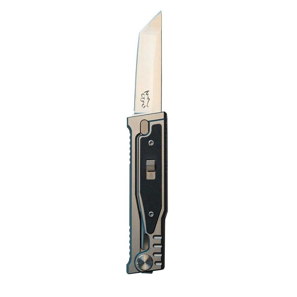 MUCITUP Rampart Tanto Sliding Blade Knife 3" D2 Steel Tactical Steel Sage