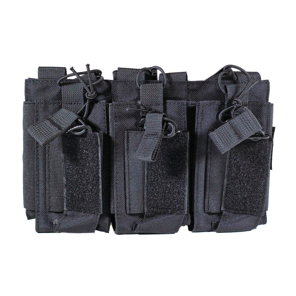 MUCTAC Kangaroo Triple Mag Pouch MOLLE 5.56 & 9mm 1000D Nylon Ranger Green