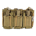 MUCTAC Kangaroo Triple Mag Pouch MOLLE 5.56 & 9mm 1000D Nylon Ranger Green
