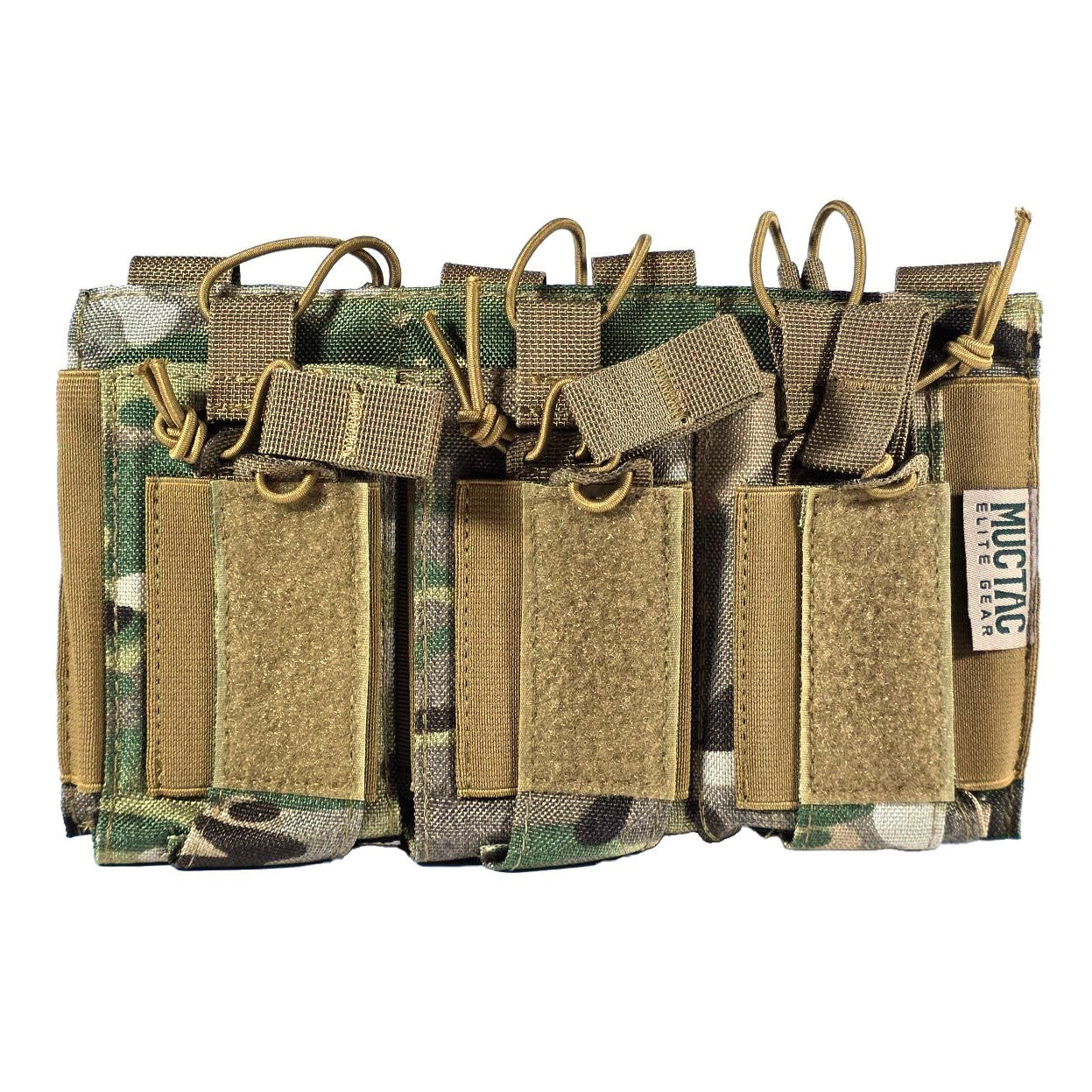 MUCTAC Kangaroo Triple Mag Pouch MOLLE 5.56 & 9mm 1000D Nylon Ranger Green