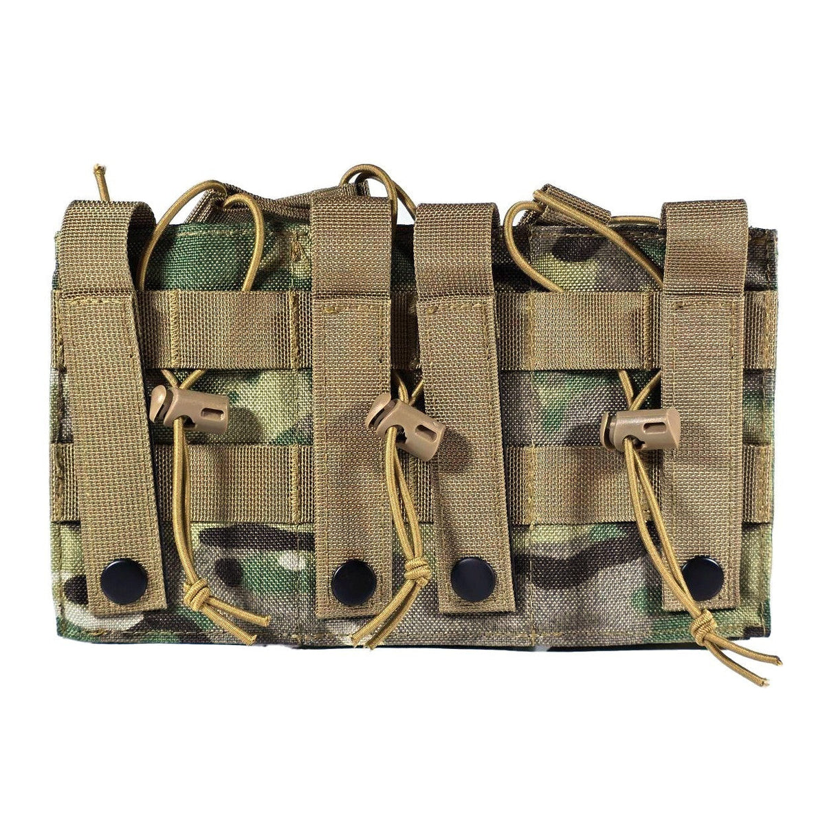MUCTAC Kangaroo Triple Mag Pouch MOLLE 5.56 & 9mm 1000D Nylon Ranger Green
