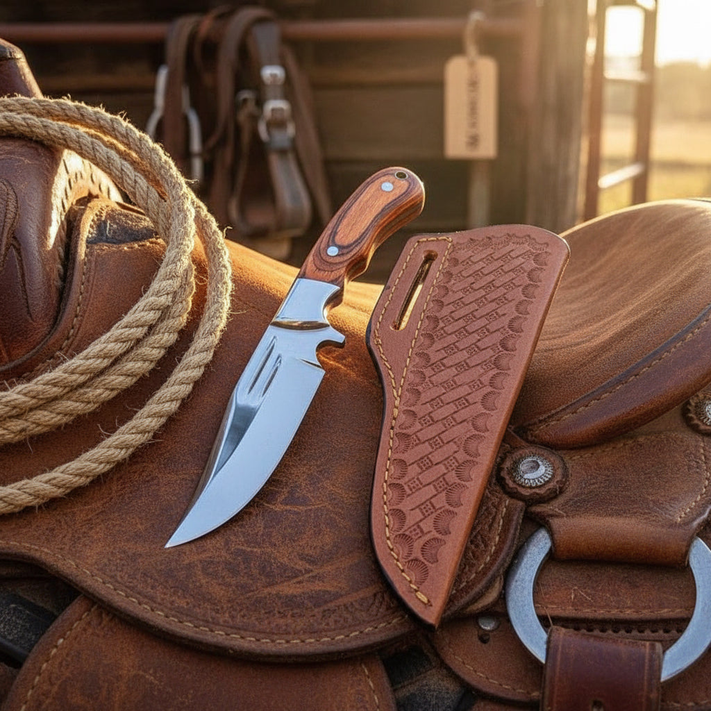 Timberbrass Skinner Knife 9" Handmade Damascus Wood Handle Brass Accent