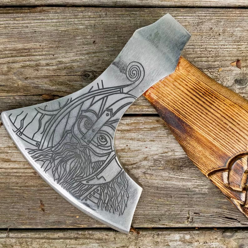 3 Viking axes set