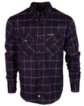 The "Raven" Black & Purple Flannel (Hidden Snap Collars)