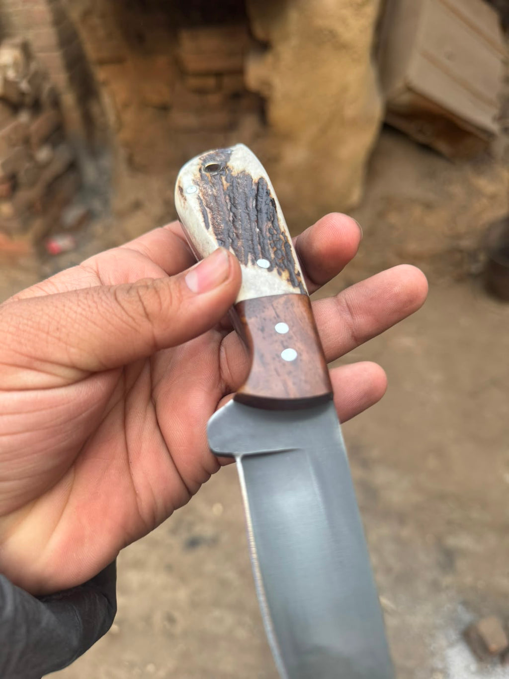Anvilwood Hunter's Blade 9" Handmade High Carbon Stag Horn Handle
