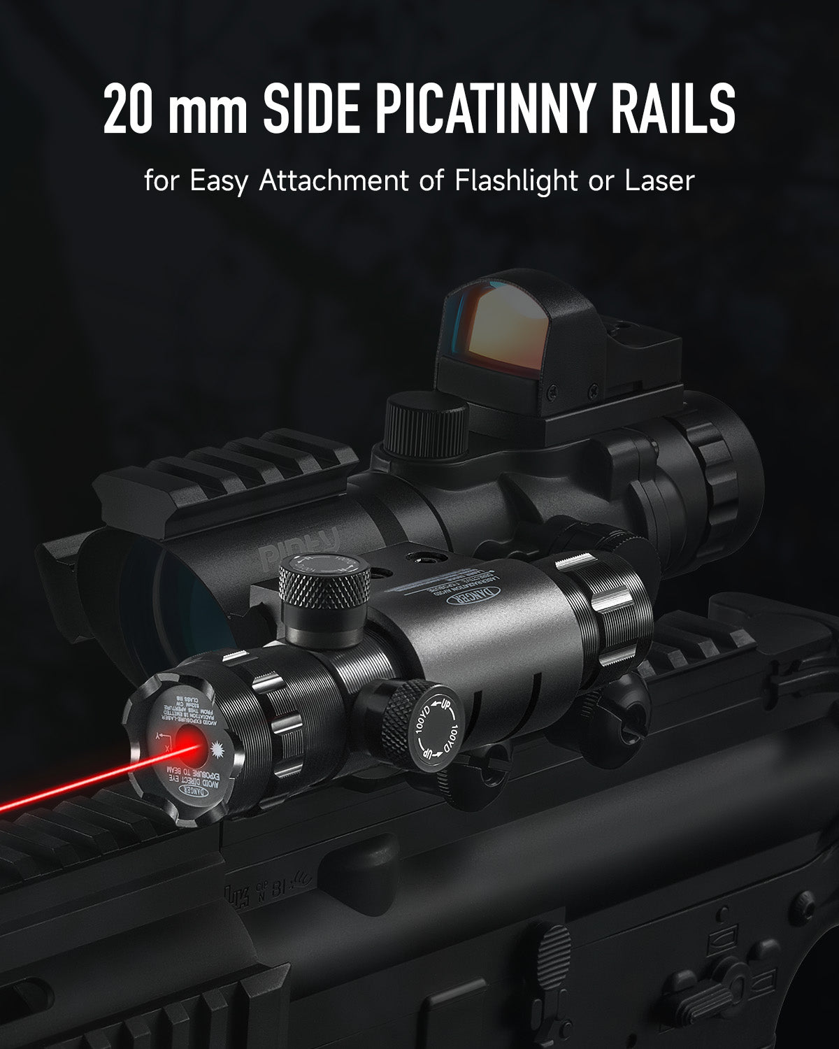 4x32 Tactical Rifle Scope with 3MOA Red Dot Sight Combo for 20mm Picatinny Rails