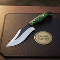Forged Clip Point Green Skinner with Green Handle