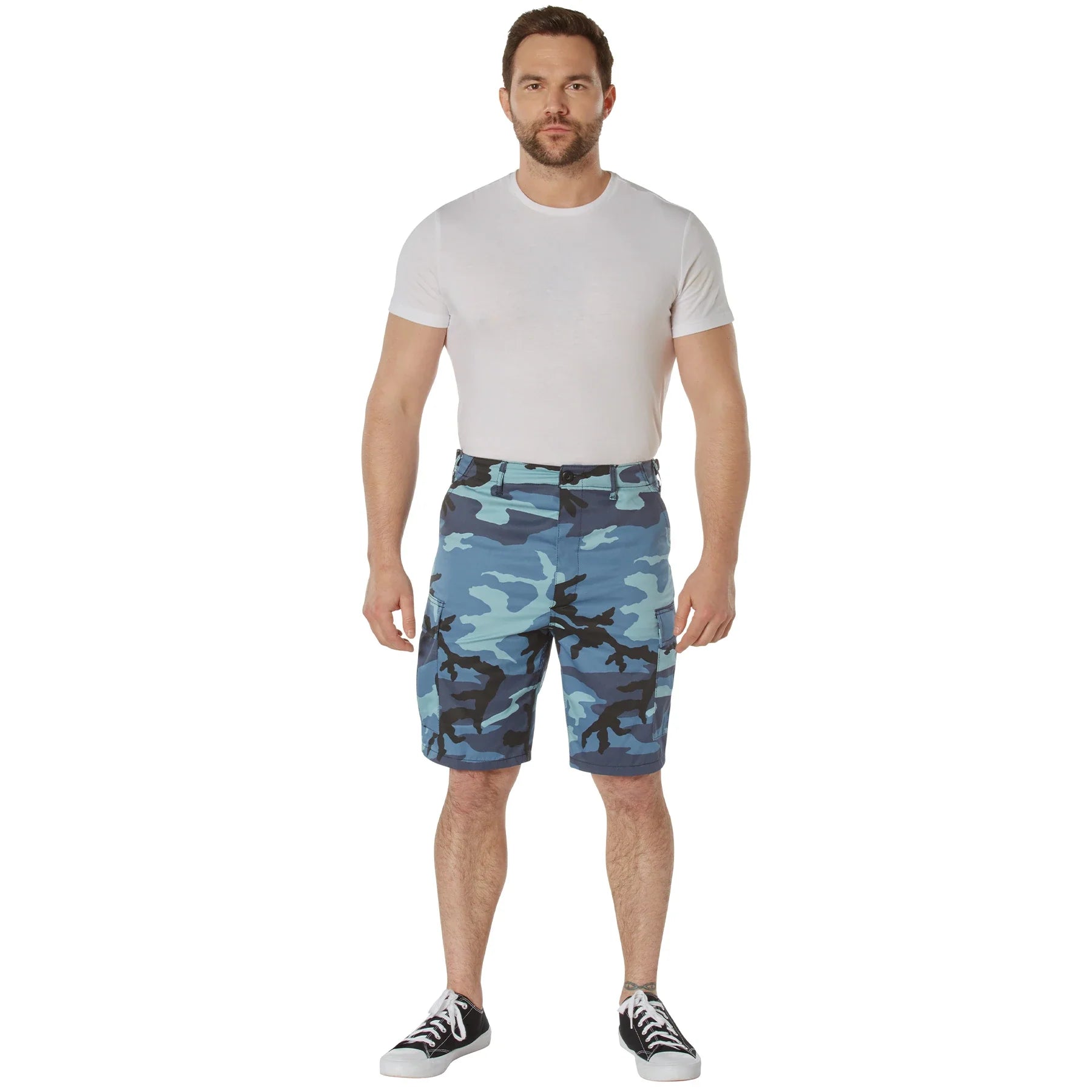 BDU Shorts - Sky Blue Camo - Poly/Cotton