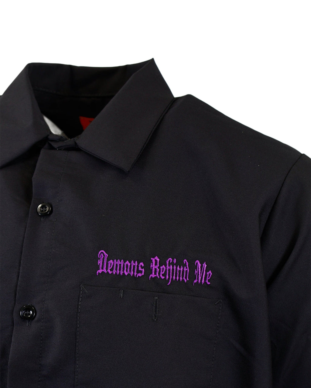 NEW! SHORT SLEEVE Men's Embroidered Shop Shirt - Purple Logo