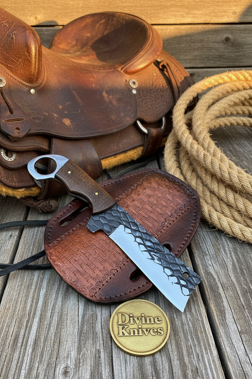 Ironwood Dragon Pattern Bull Cutter with Engraved Scale Blade