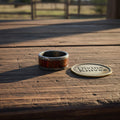 Wide Rosewood Inlay Damascus Wedding Band