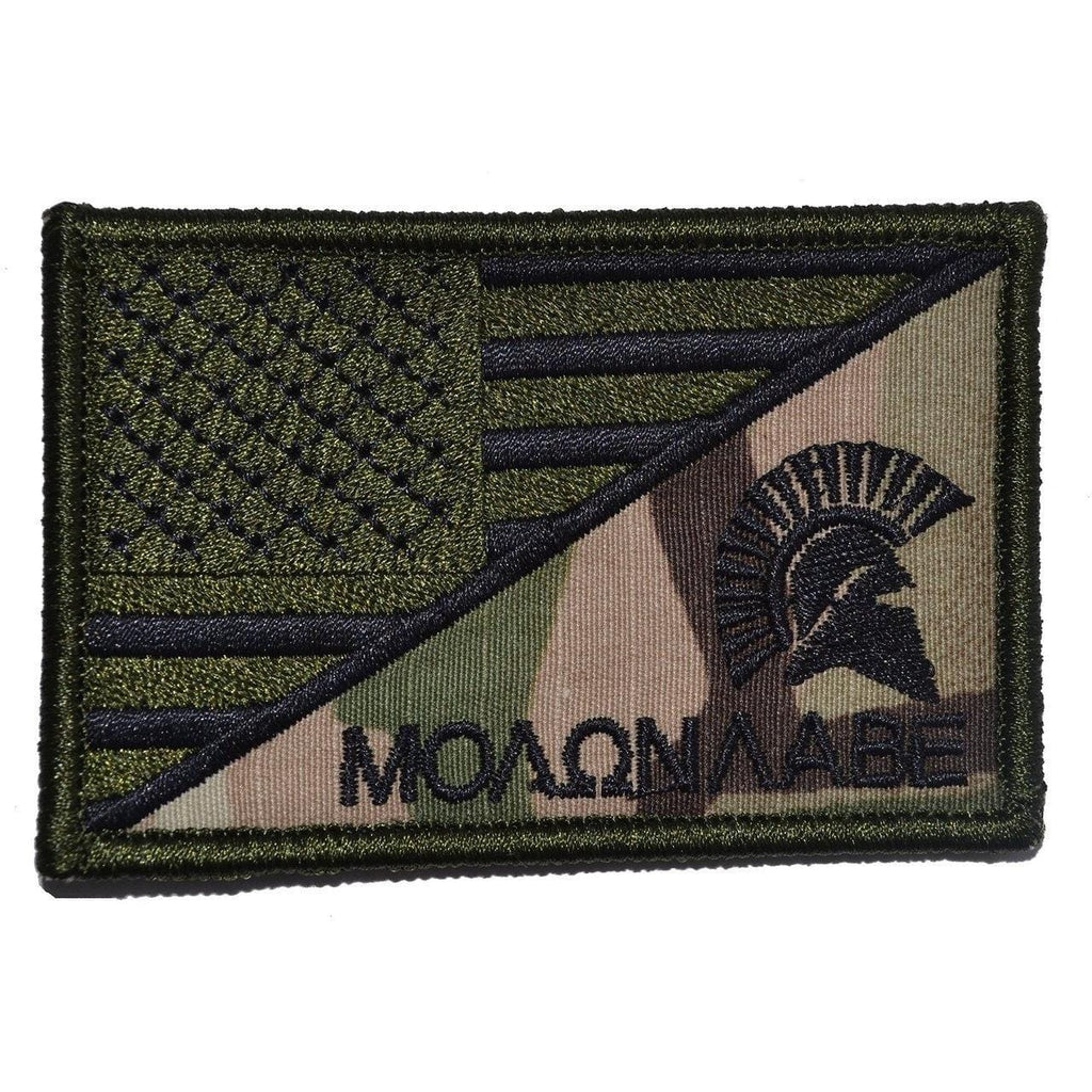 Molon Labe Spartan Helmet USA Flag - 2.25x3.5 Patch