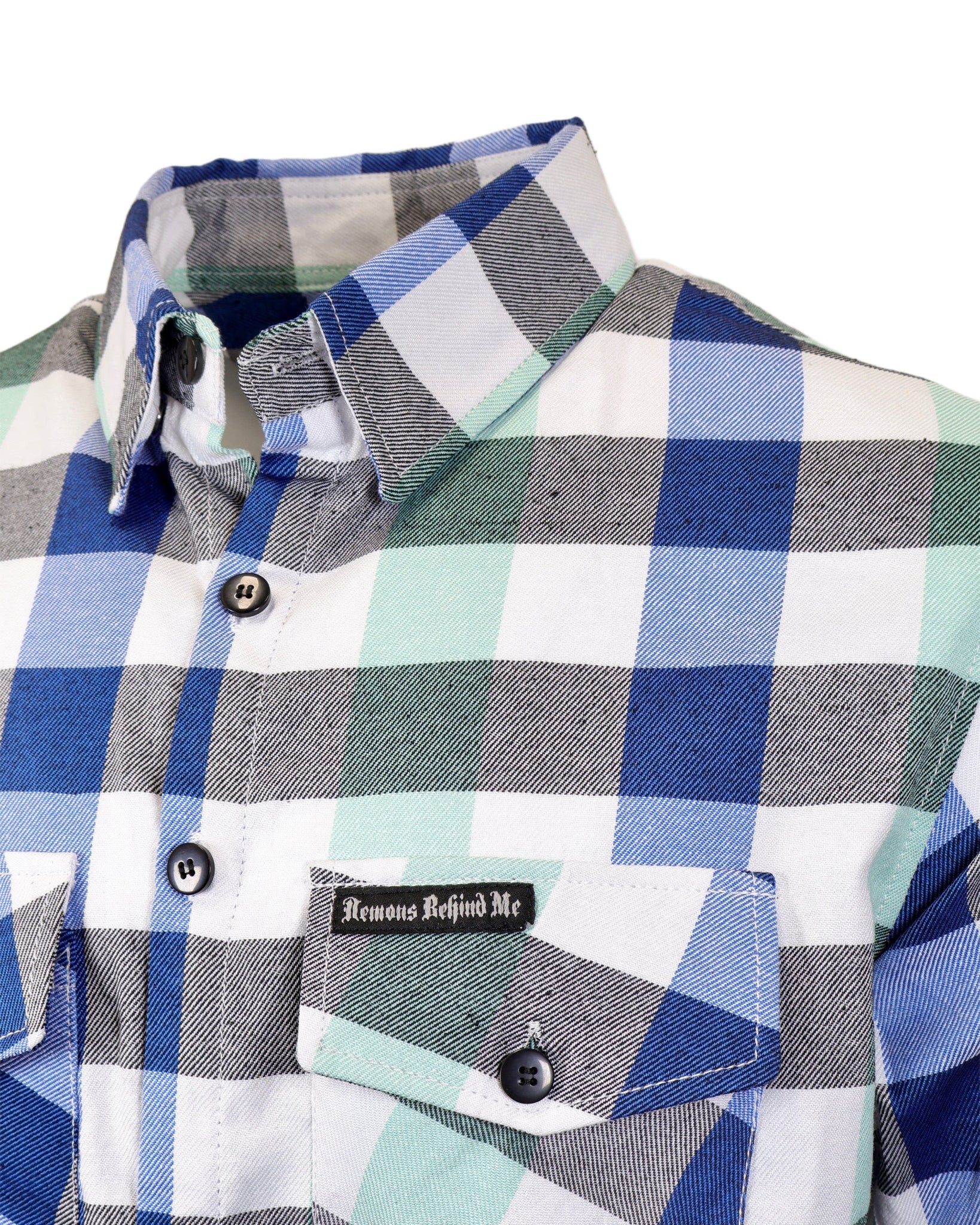 The "Sea Breeze" Flannel (Hidden Snap Collars)