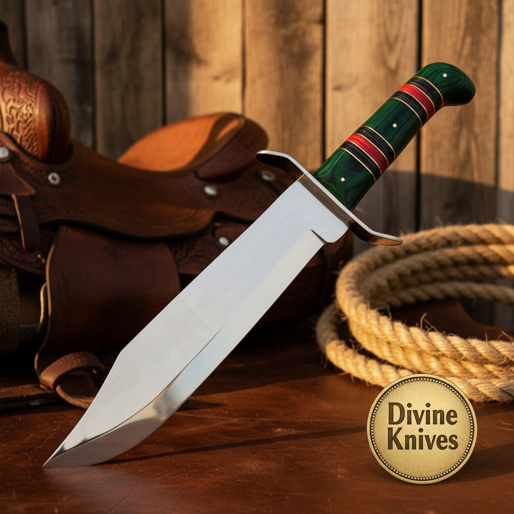 J2 Steel Sub-Hilt Bowie Knife with Mirror Polish Blade