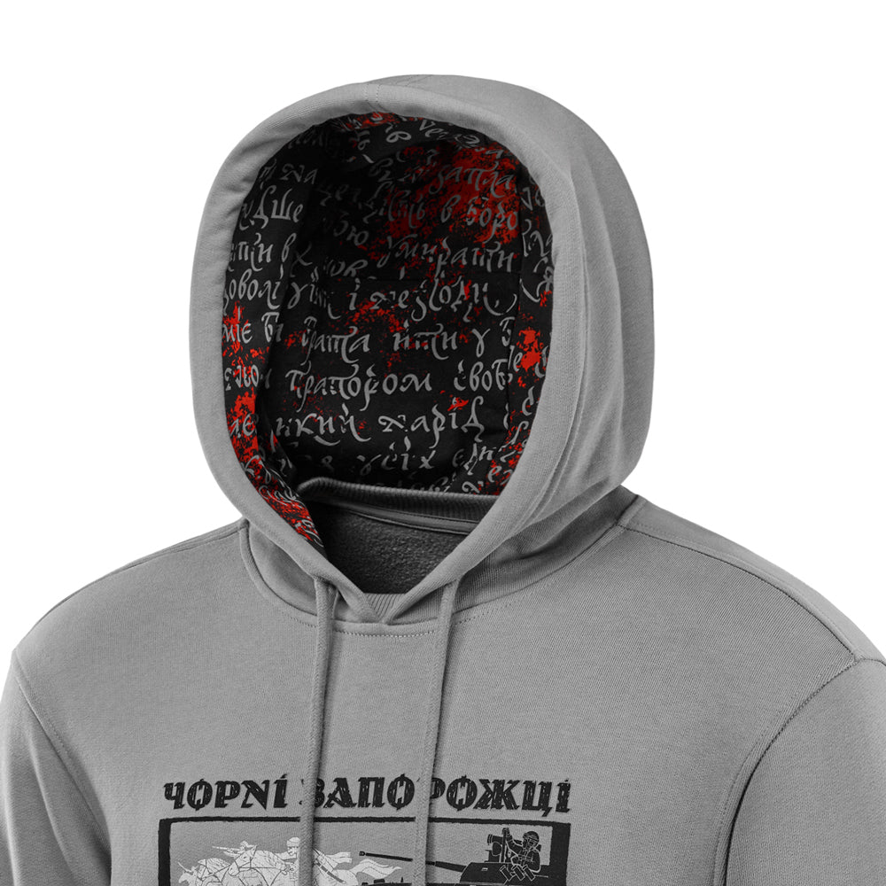 M-Tac Hoodie Black Zaporizhzhian Cossacks Cotton Hard