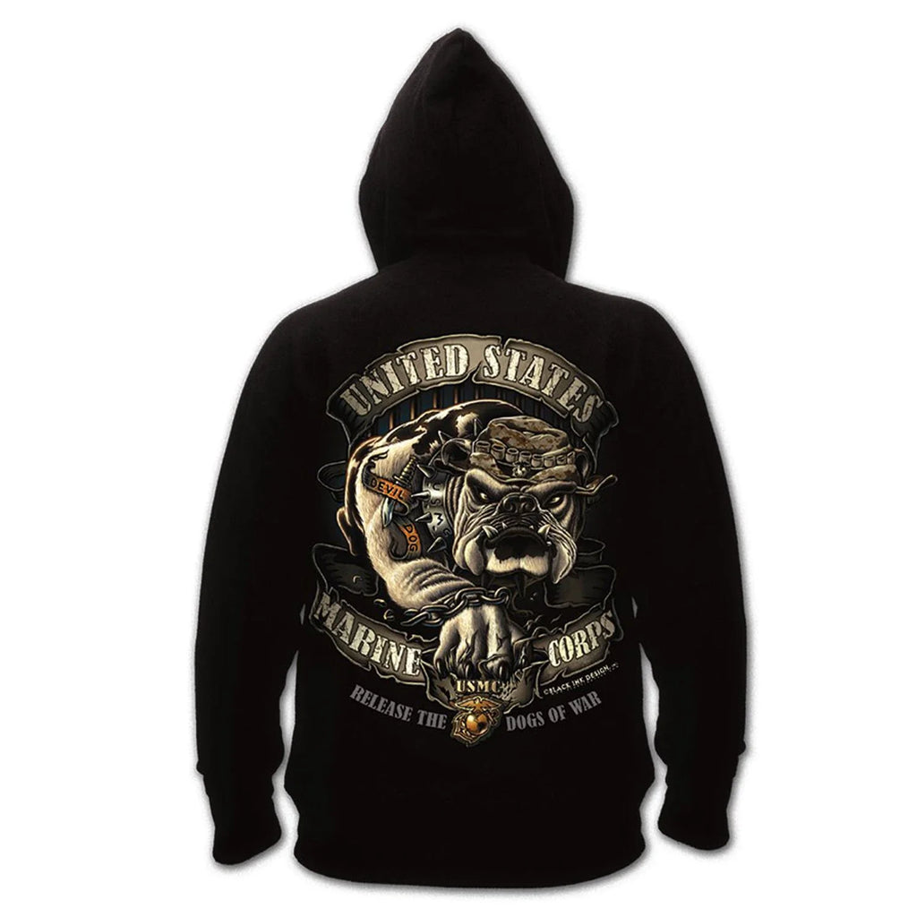 Black Ink | USMC Bulldog Pullover Hoodie Sweatshirt