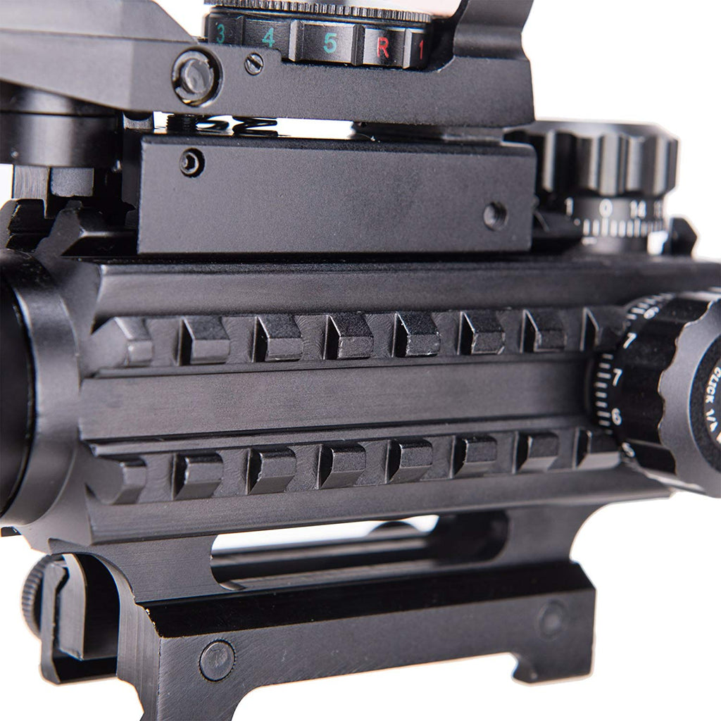 3-in-1 Rifle Scope Combo, 4-12x50mm Rangefinder Scope, Red&Green Reflex Sight, Green Laser