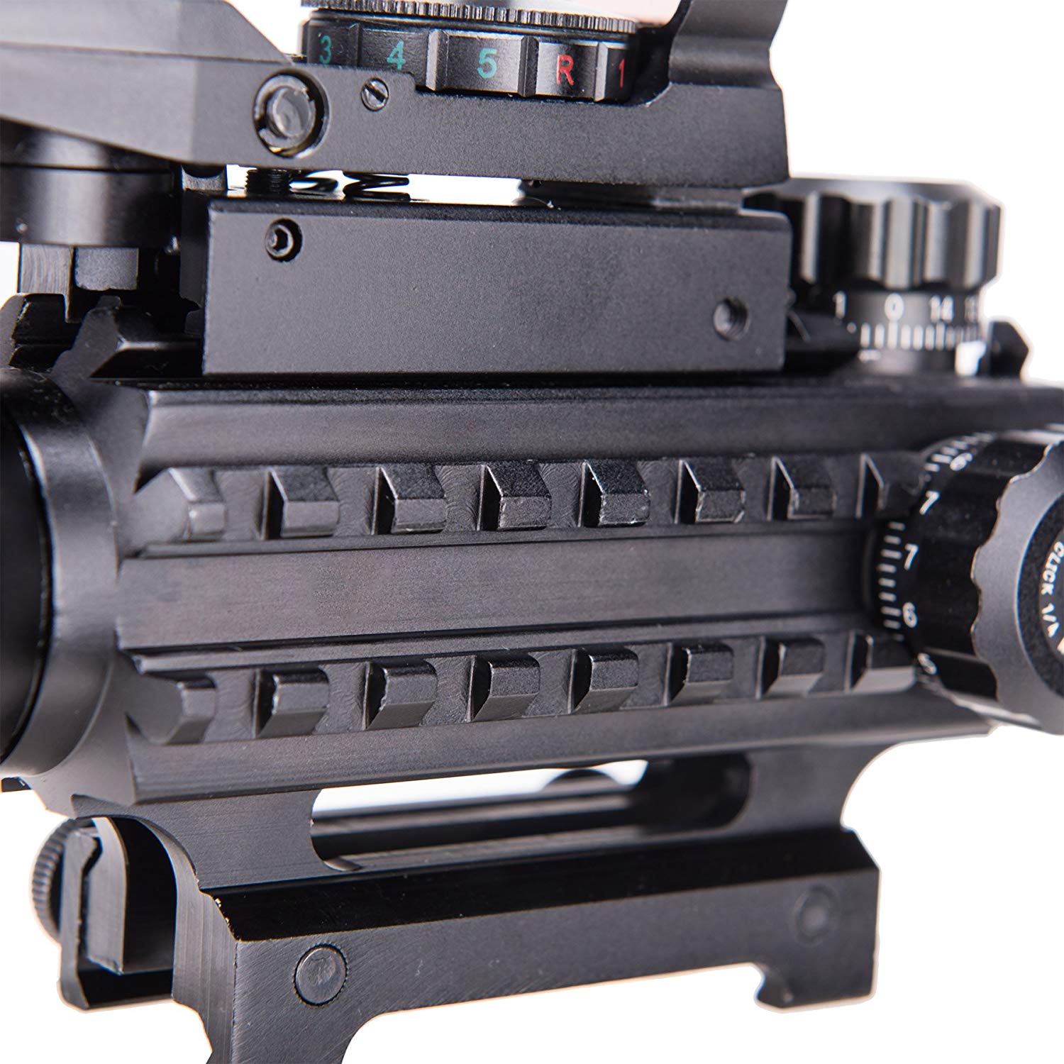 3-in-1 Rifle Scope Combo, 4-12x50mm Rangefinder Scope, Red&Green Reflex Sight, Green Laser