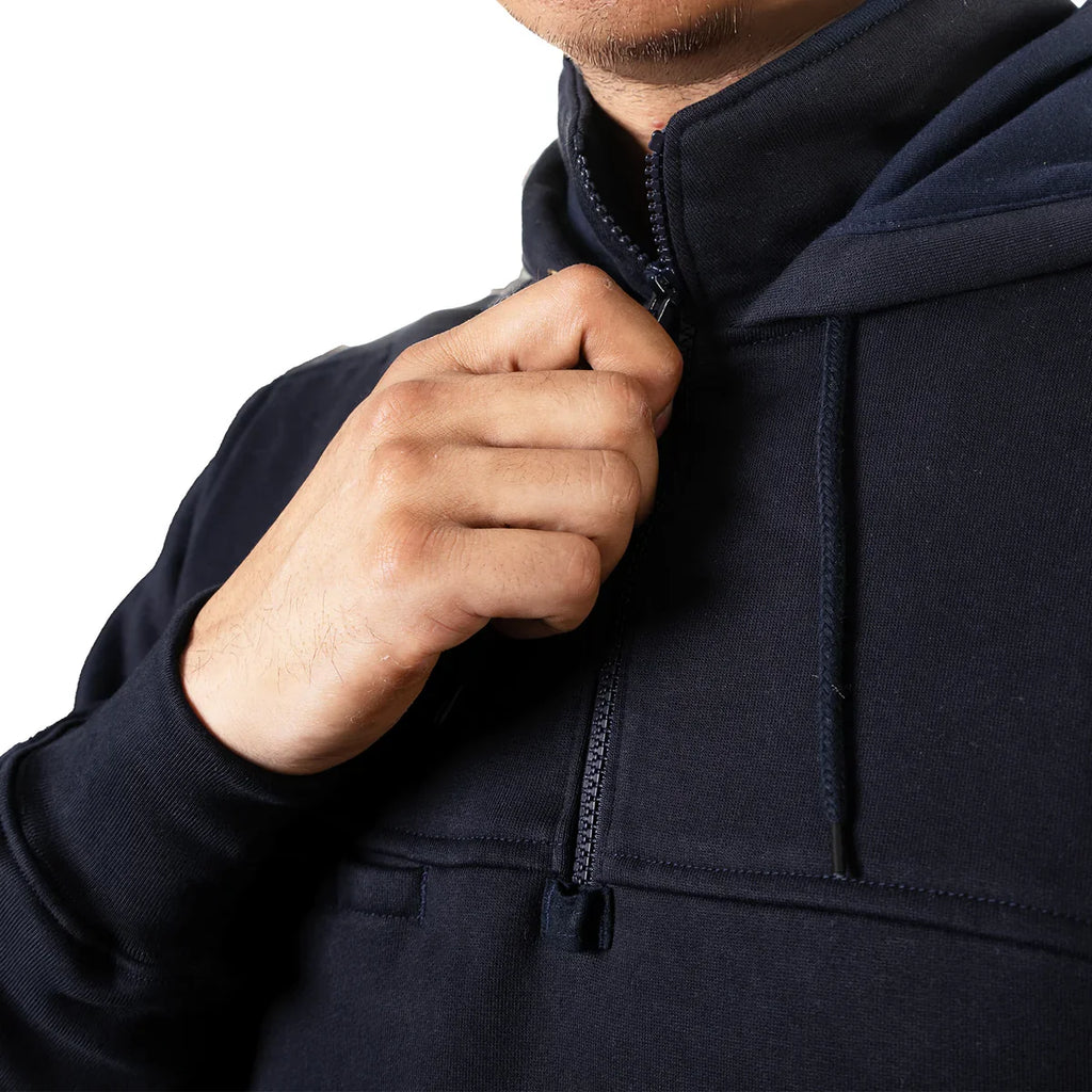 HOODED JOB SHIRT.       8545 – THE NEXT-GEN QUARTER MASTER 1/4 ZIPPED HOODED JOB SHIRT