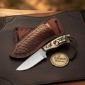 Ram Horn Handle Cowboy Skinner Knife for Ranch Chores and Gifting