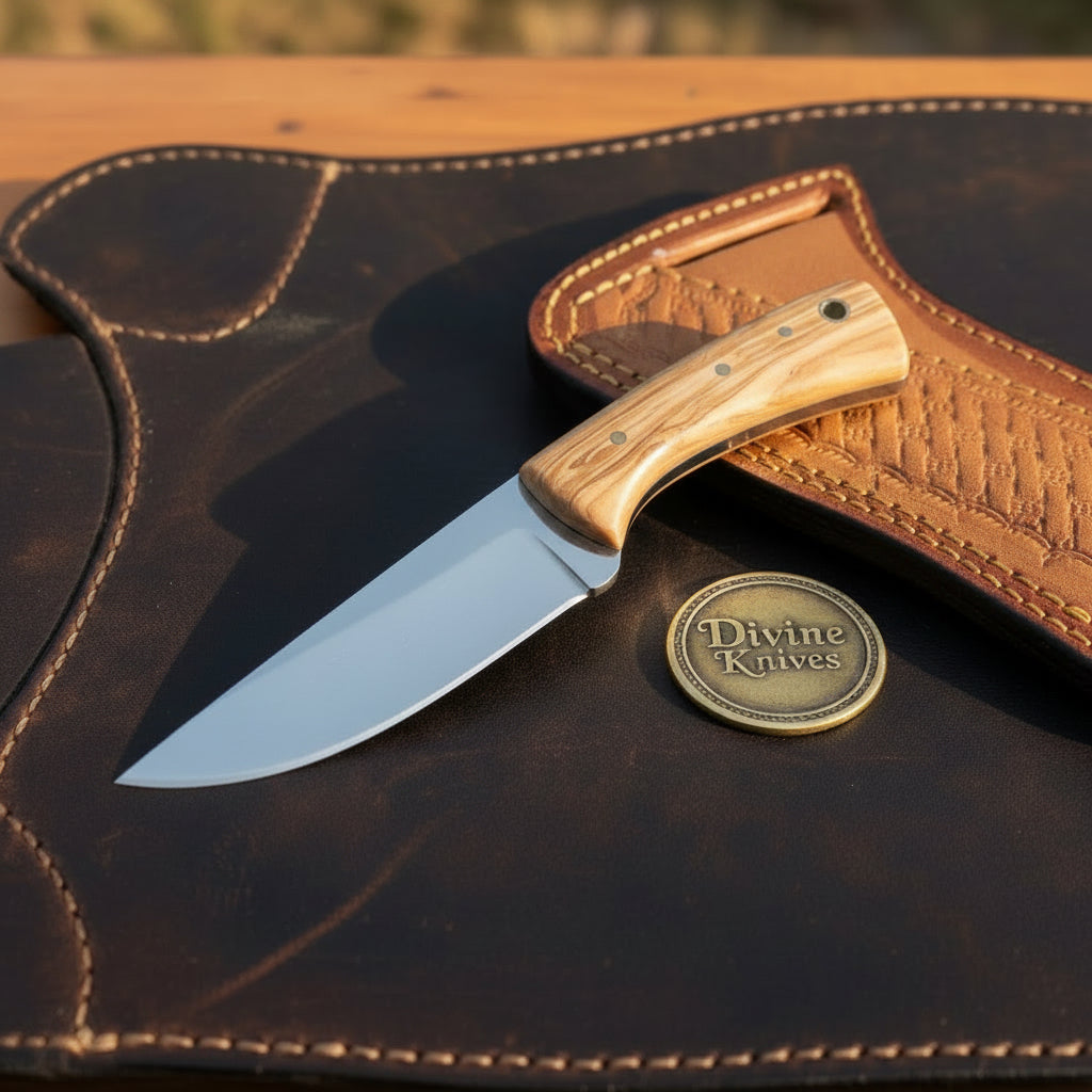 Wildcat Drop Point Skinner with Natural Wood Handle